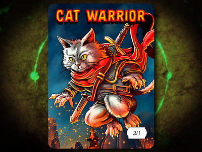 Cat 2/1 Full Art Token [by Darkside Tokens] Magic the Gathering MTG!