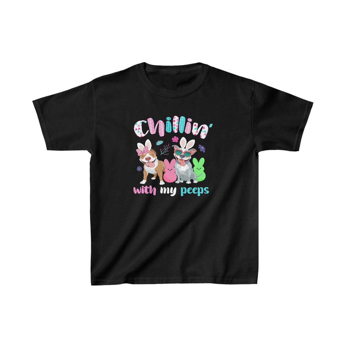 Cute Fun Festive Happy Easter shirt for kids Chillin With My Peeps