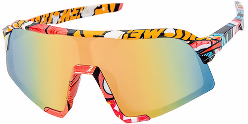 Kids Wrap Sports Shield Baseball Cycling Sunglasses Multi Color Mirror 28RV - Picture 8 of 8