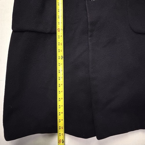 VTG Daniels & Fisher 100% Cashmere Overcoat 40 X Long Navy Blue Custom Tailored - Picture 7 of 13