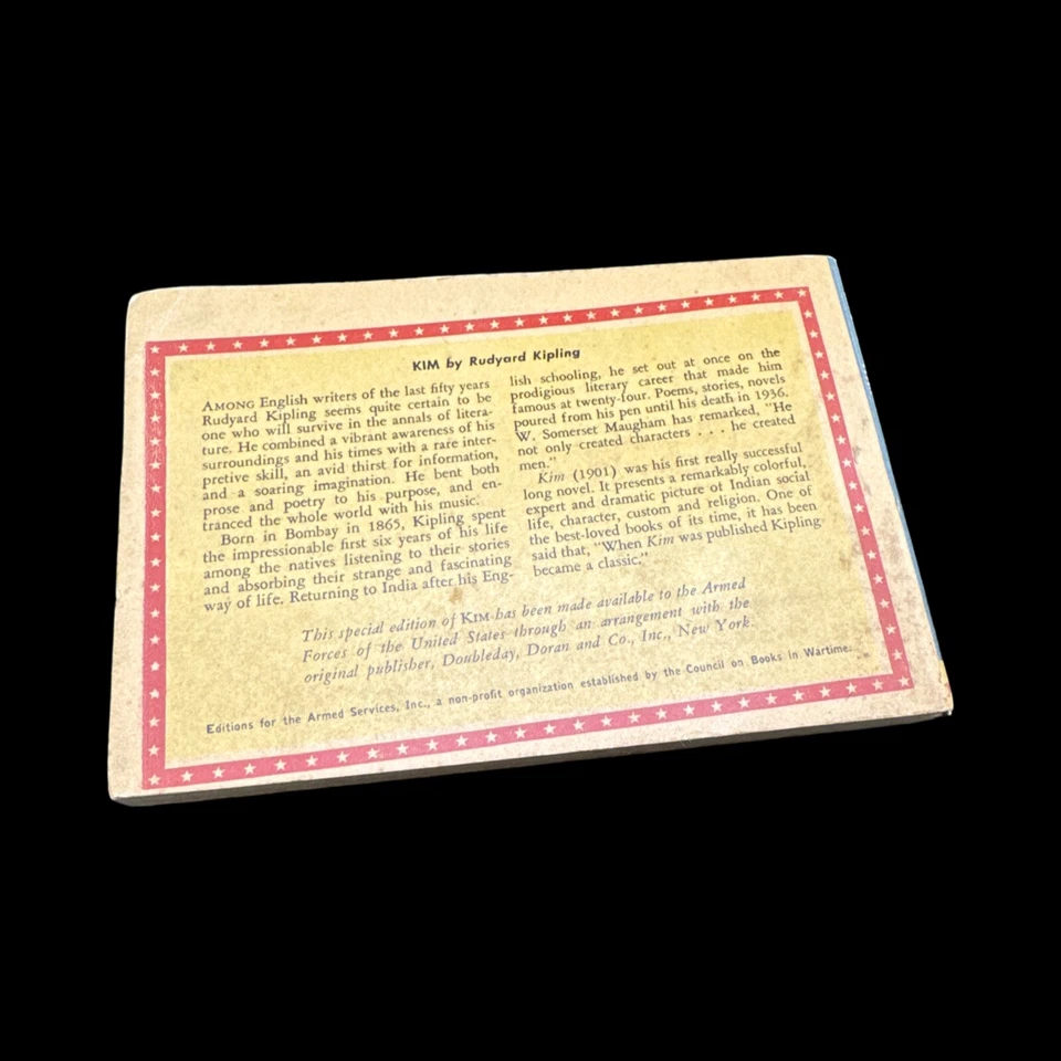 ✈️ Kim by Rudyard Kipling Rare 1944 1st Ed Thus. Armed Services Edition WW2 Foto 3 de 4