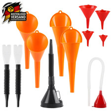 KFZ Benzin Öl Trichter Set mit Schlauch flexibler Kunststoff Einfülltrichter für