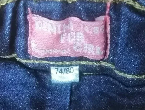 Blaue Jeans - gefüttert - Gr. 74/80 - impidimpi Girls - Bild 2 von 3