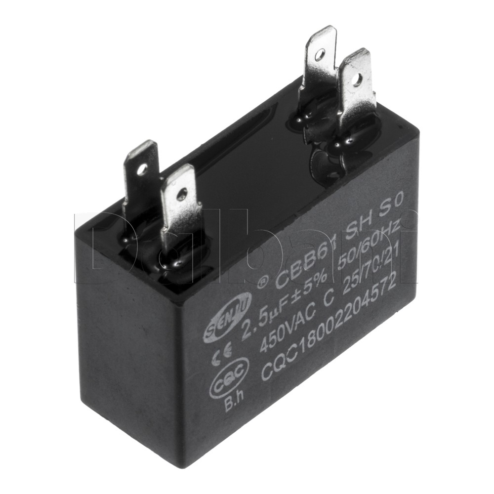 Senju Motor Run Capacitor CBB61 450VAC 2.5UF 4 Pin 2.5MFD