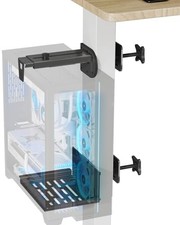 Under Desk PC Mount for Standing Desk, Clamp-On Desk Leg Computer Black Basic