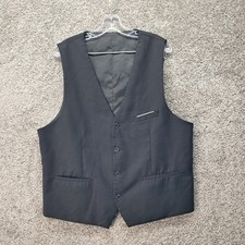 Unbranded Mens Black Formal Suit Vest Waistcoat Size 2XL Adjustable Back Strap