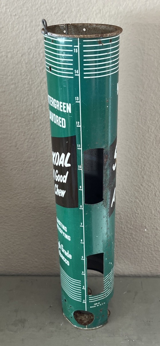 Vintage HTF 1960s Skoal Wintergreen Tobacco Can Dispenser “A Good