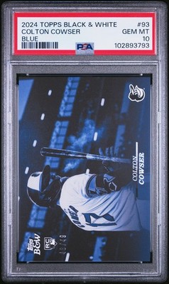 2024 TOPPS BLACK & WHITE BLUE #93 COLTON COWSER 48/49 PSA 10