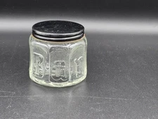 Vintage Barbasol Octagonal Jar W/Embossed Letters