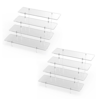 Acrylic Display Riser Stand Shelf Clear 4 Tier Cupcake Stand Perfume Display ...