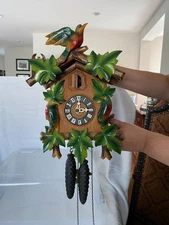 E. Schmeckenbecher  Vintage German Black Forest Cuckoo Clock