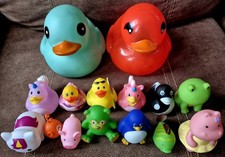 Rubber Duck  Animal lot of 15 - 2 Jumbo 6"  13 Small Medium