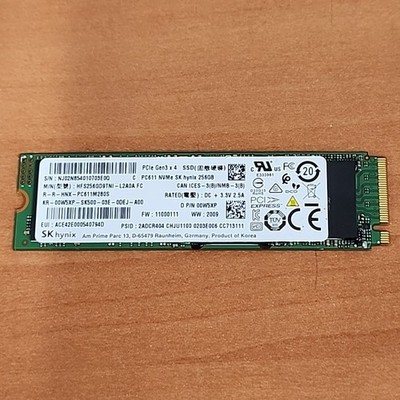 SK HYNIX 256GB SSD NVME PC611 80MM PCIE GEN3 X 4 HFS256GD9TNI-L2A0A 00W5XP