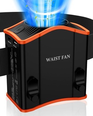 Upgraded Portable Waist Fan with Adjustable Belt, 10 Times Strong Wind