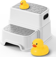 Toddler Step Stool Potty Training Bathroom Sink Toilet 2 Step Kids Poop Stool