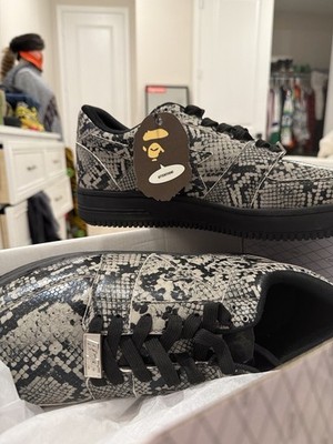 A Bathing Ape Bapesta M2 Python Snakeskin Low Top Sneaker Beige/Black 1G30191013