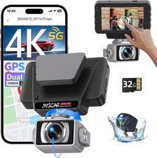 Dash Cam WiFi 5G Avant et Arrière, UHD 4K+1080P, GPS Dashcam avec ADAS,... 