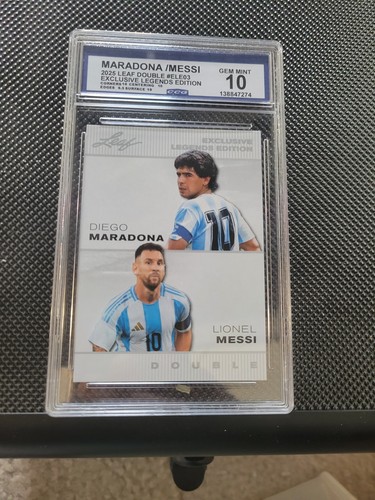 2025 Leaf Double #ELE03 Exclusive Legends Edition Messi And Maradona CCG 10