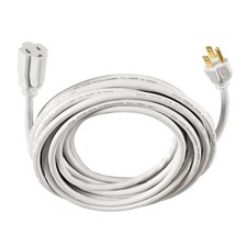 Hyper Tough 16AWG 25FT Extension Cord - White 3 Prong, 1 Outdoor Outlet,125V 13A