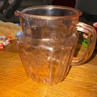 Vintage Pink Depression Water Pitcher Anchor Hocking, Mayfair Open Rose