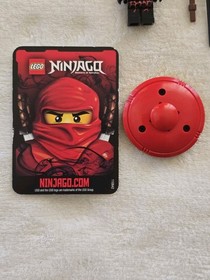 Lego Ninjago NRG Cole Black Energy Ninja Minifigure W Card Weapons Spinner