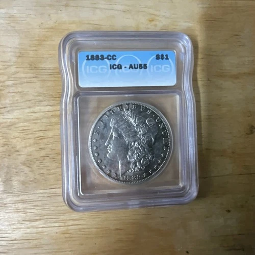Morgan Dollar 1883-CC ICG AU55 Silver $1 Carson City Circulated KM#110