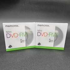 Lot Of 2 Memorex Handycam Mini DVD-RW 30min 1.4GB Duralayer Disc 32025627