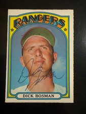 1972 TOPPS OPC O PEE CHEE MLB Baseball #365 Dick Bosman ON CARD AUTO/ AUTOGRAPH