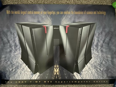 VINTAGE Cray Research Poster Y-MP M90 Supercomputer 36'' x 24''! RARE