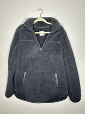 Abercrombie Fitch Women s 1/4 Zip Sherpa Soft As A F Gray Jacket Size Large