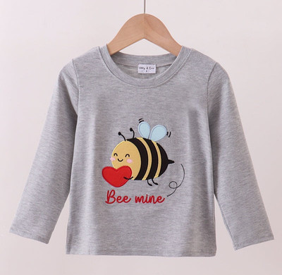 HD Toddler Boy Gray LS Valentine's ''BEE MINE''  Tee Shirt  Size 2 NEW