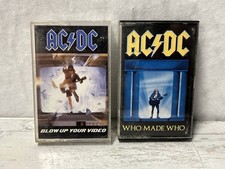 AC/DC Cassette Lot 2 Who Made Blow Up Your Video 80  s Rock Music Tested Works