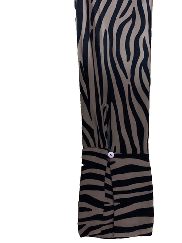 Zara Woman blouse buttons down all seasons zebra print black and brown US S NEW - Picture 12 of 12