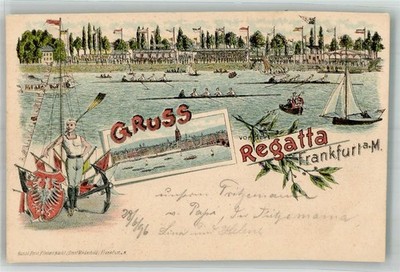 13665898 - 6000 Frankfurt greeting from the rowing regatta rower coat of arms
