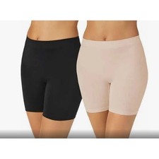 Carole Hochman Women's 2 Pack Slip Shorts Black/P nk, Small 