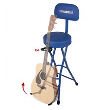 5Core Guitar Stool 3.15" Padded Chair w Backrest Foldable Music Seat w Stand