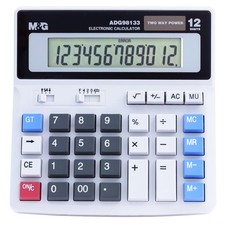 Desk Calculator 12 Digit Extra Large LCD Display, Dual Solar Power and Batter...