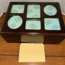 Vintage Bombay Company Mahogany Wood Photo Storage And Display Box Lined