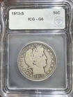 1913 S Barber Half Dollar ICG G-6 IDC Verified