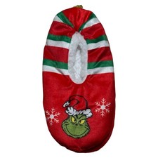 Dr. Seuss Grinch Slipper Socks Kids Plush Christmas Holiday Non-Slip - Size M/L