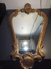 Miroir ancien mural en bronze massif – style Rococo – XIXe siècle 65cm x 39 cm