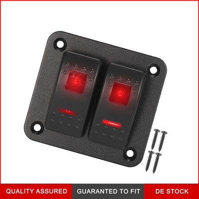 Gang Kippschalter LED Rocker Panel Wasserdicht Rot DC 12V 24V für Auto Boot