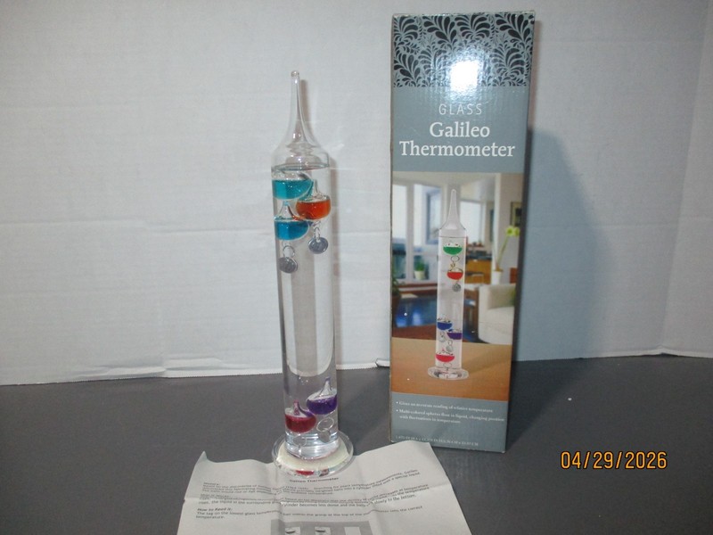 GLASS GALILEO THERMOMETER