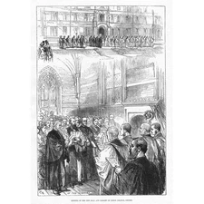 OXFORD Opening of the New Hall and Library of Keeble College -Antique Print 1878