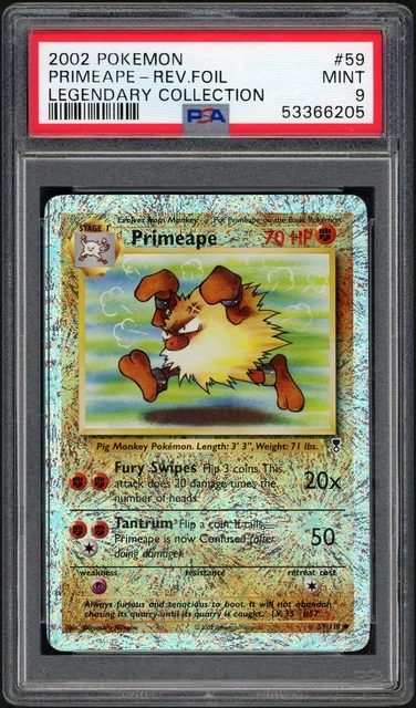 2002 PRIMEAPE PSA 9 REVERSE FOIL Pokemon Legendary Coll. 59/110 #59 MINT