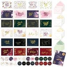 Gold Foil 6x4in Floral Thank You Cards Pack with Envelopes