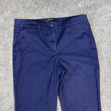 TALBOTS Blue Perfect Skimmer Flat Front Slim Leg Chino Pants Women's Size 8P