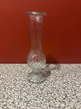 Vintage E O Brody #920 Clear Pressed Glass Vase SH3