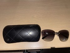 CHANEL 4228 Women's Square Sunglasses Silver Metal Frame Gray Gradient Lens