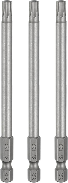 3 StüCk T30 Torx Bit Set Schraubendreher Bitsatz 1/4 Zoll Sechskantschaft 100Mm-image